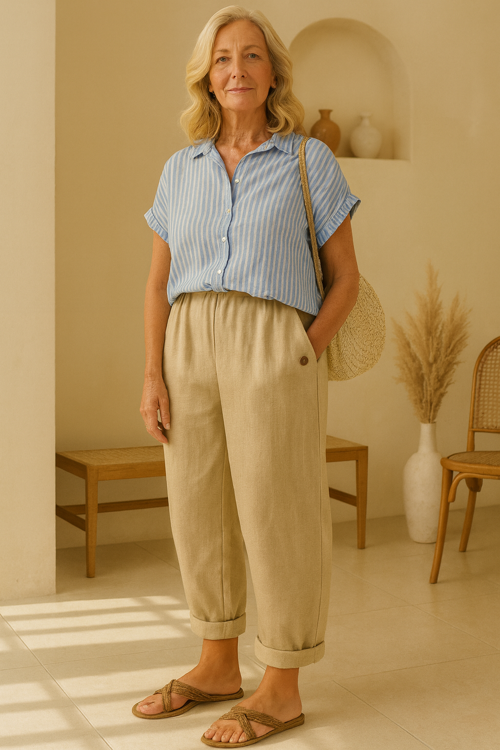 Elara | Lightweight Linen-Cotton Pants