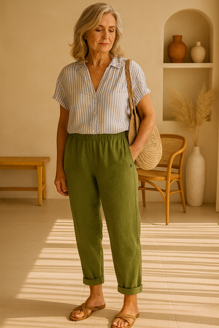 Elara | Lightweight Linen-Cotton Pants