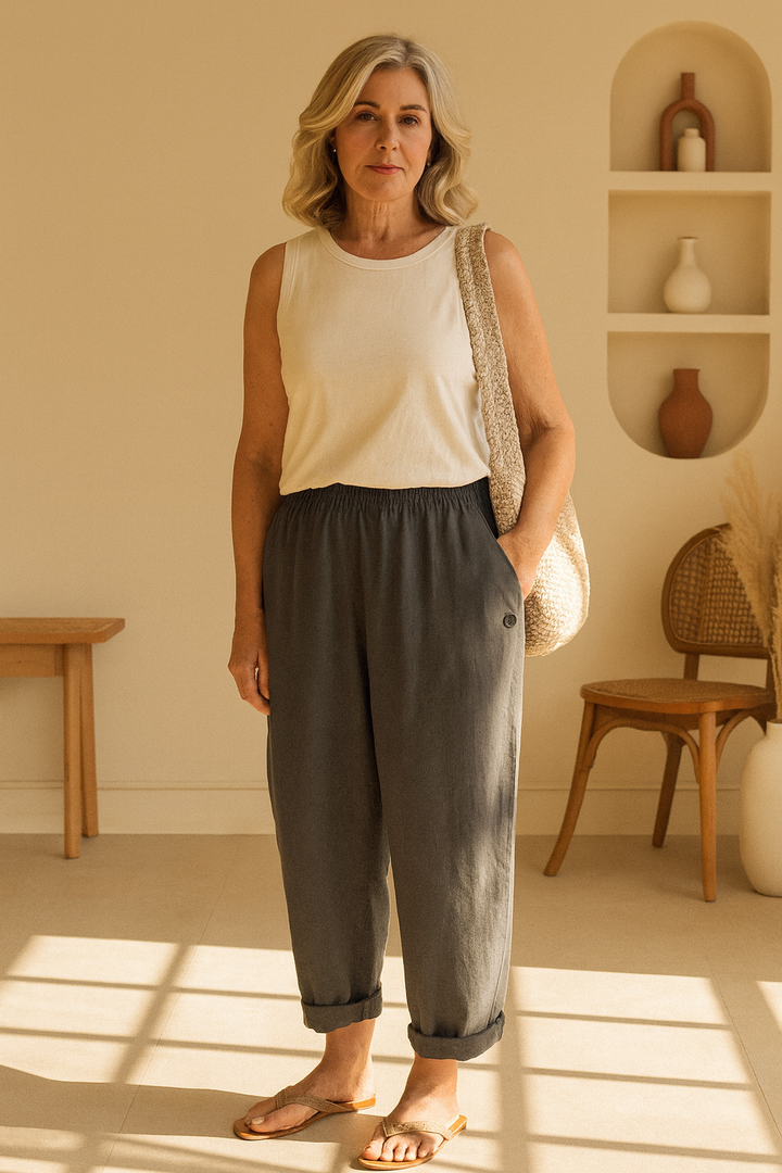 Elara | Lightweight Linen-Cotton Pants