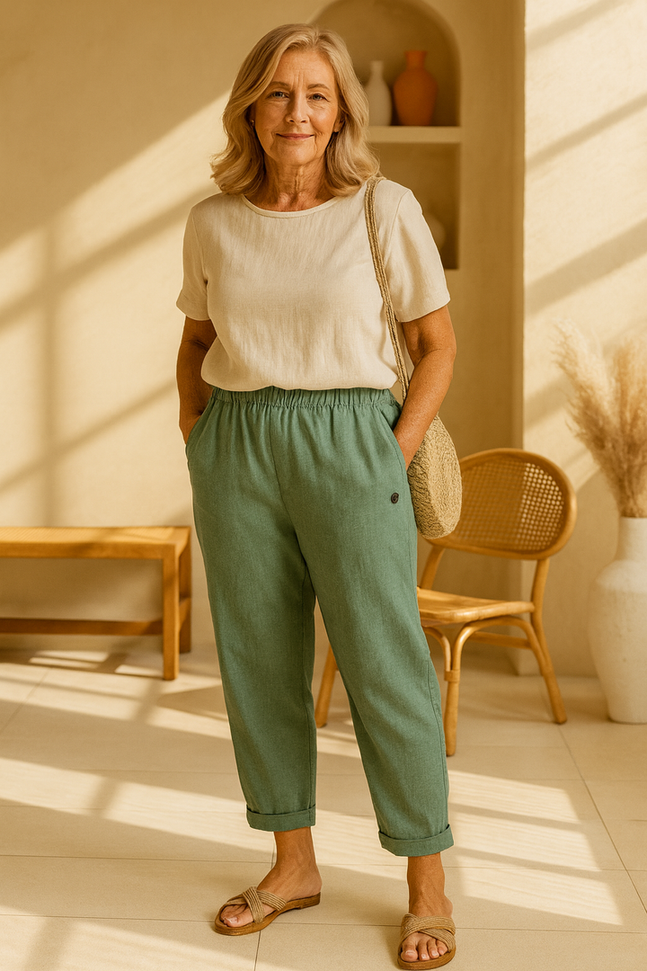 Elara | Lightweight Linen-Cotton Pants