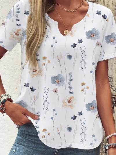 Mia Flower Button-Up Blouse