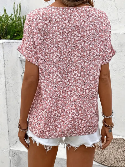 Mia Flower Button-Up Blouse
