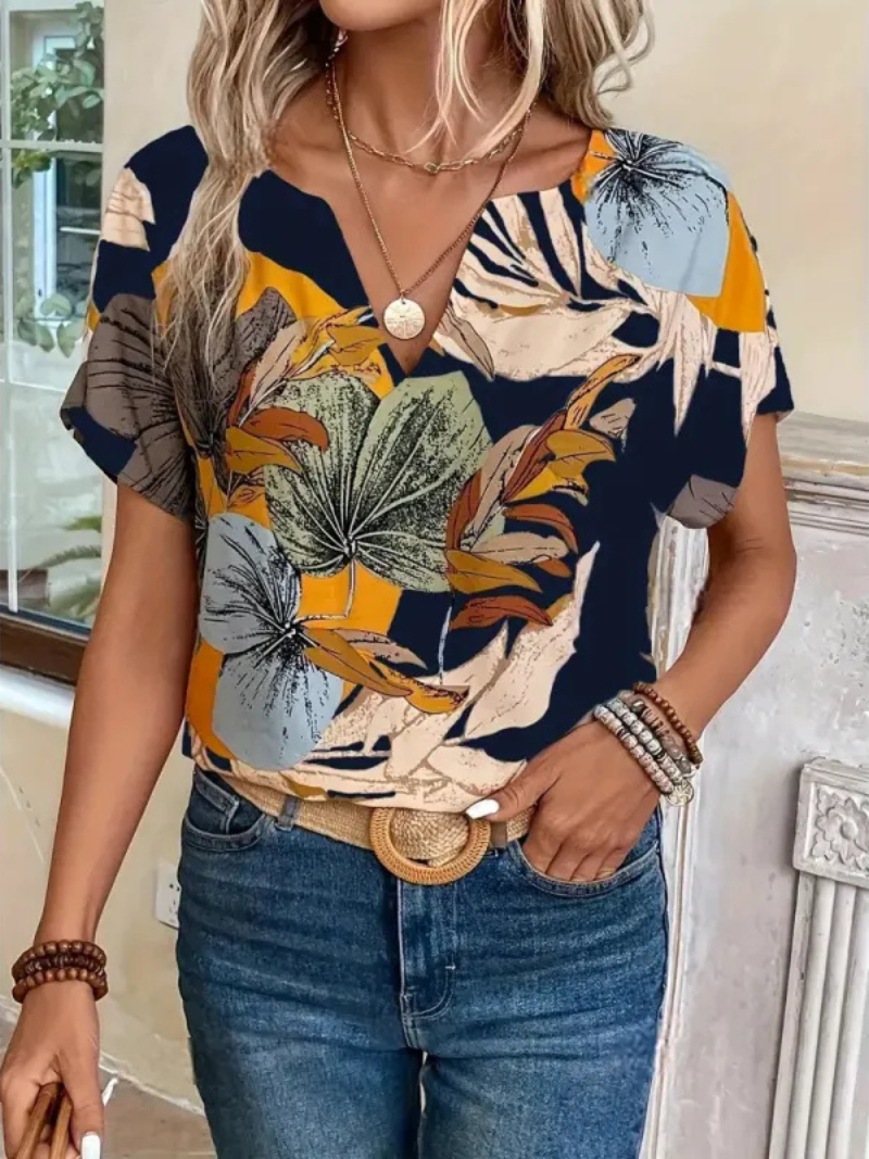 Mia Flower Button-Up Blouse