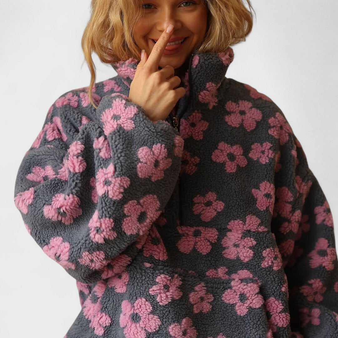 Vanessa I Floral Polar Fleece Jacket