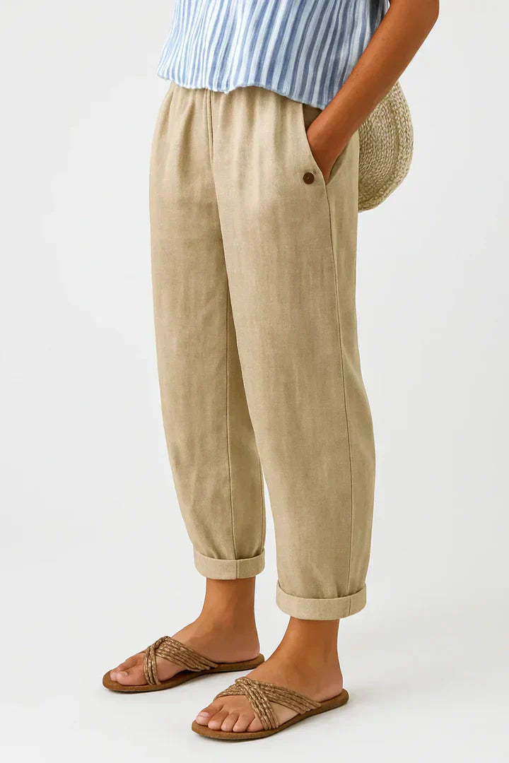 Elara | Lightweight Linen-Cotton Pants