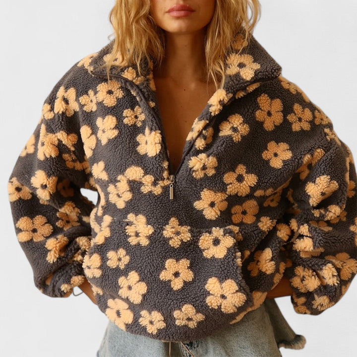 Vanessa I Floral Polar Fleece Jacket