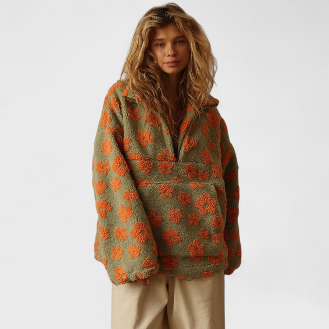 Vanessa I Floral Polar Fleece Jacket