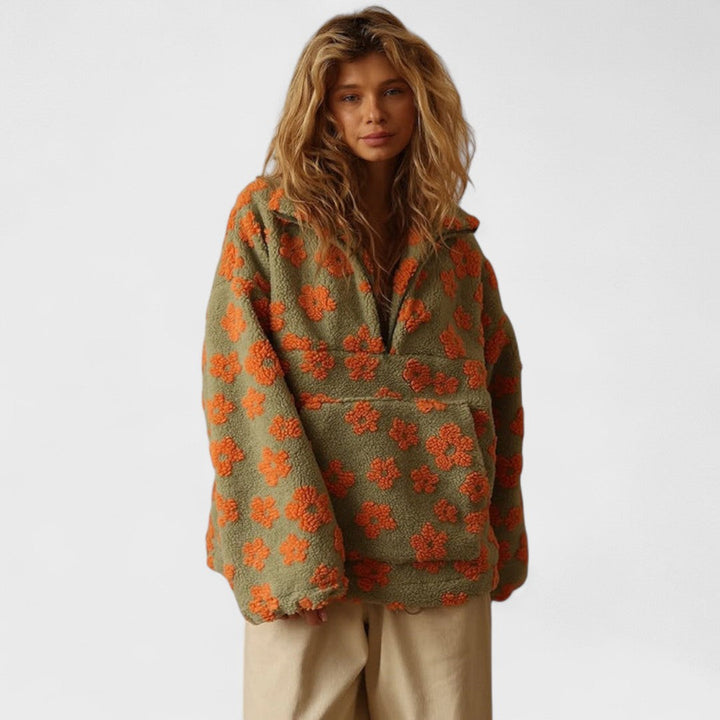 Vanessa I Floral Polar Fleece Jacket
