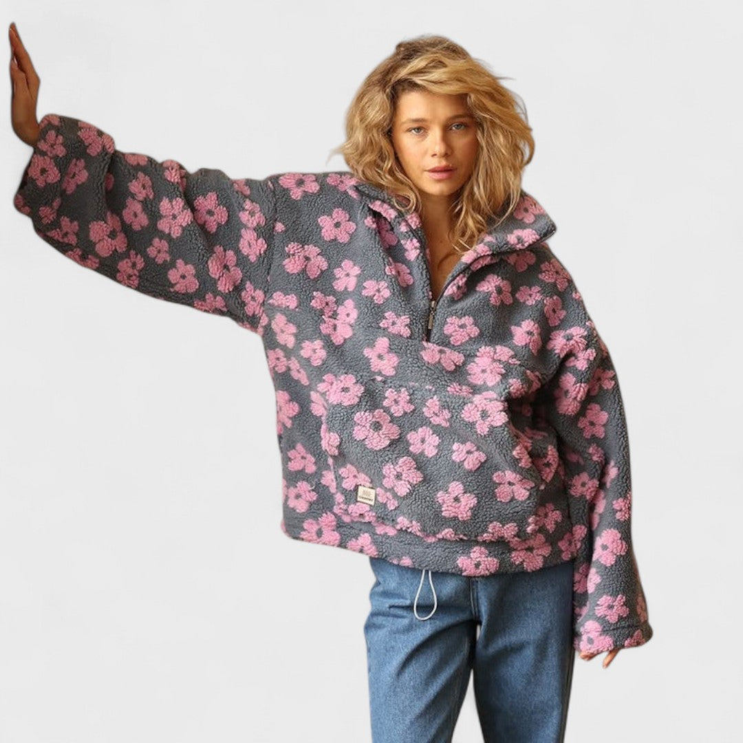 Vanessa I Floral Polar Fleece Jacket