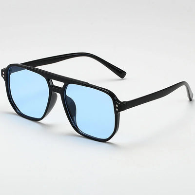 Retro Square Double-Beam Sunglasses – Unisex Vintage Style