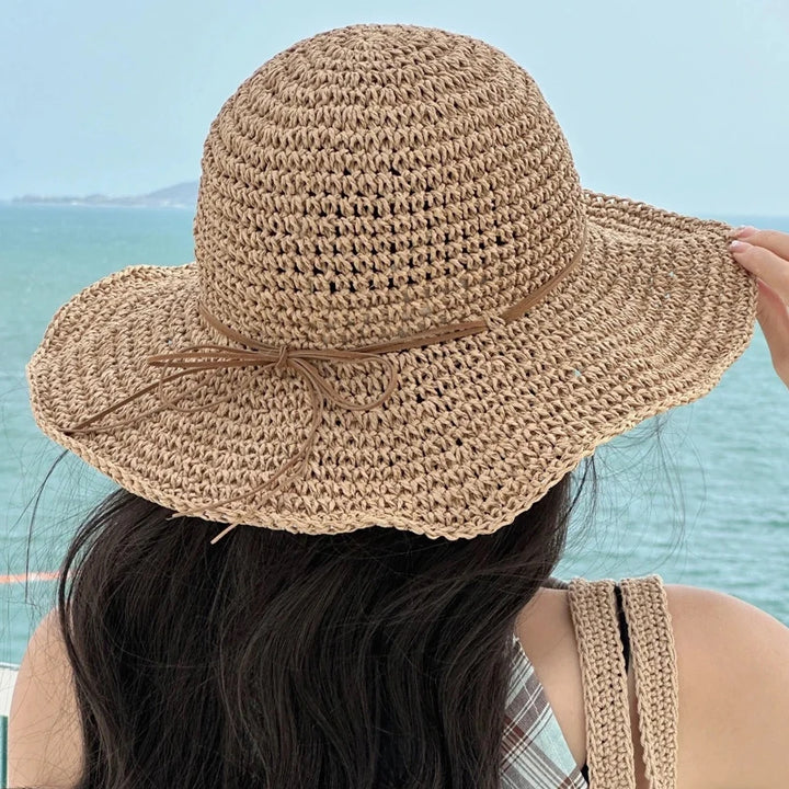 Shelly I Korean-Style Straw Beach Hat for Women