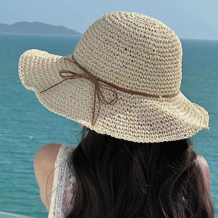 Shelly I Korean-Style Straw Beach Hat for Women