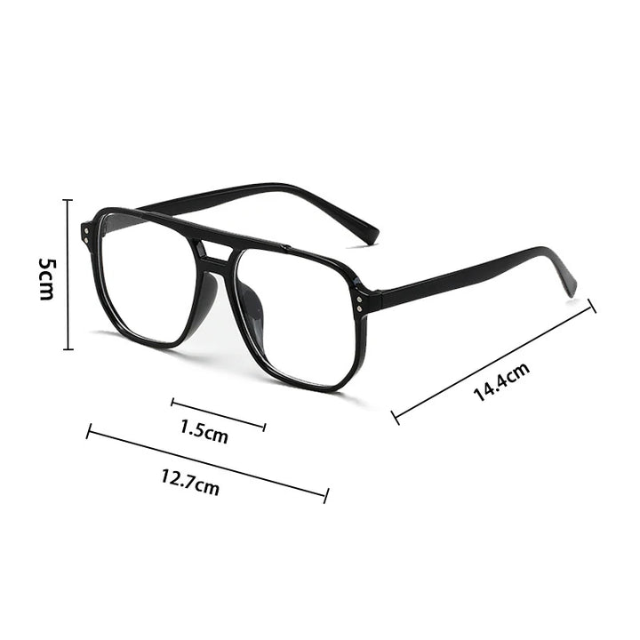 Alex I Retro Square Double-Beam Sunglasses – Unisex Vintage Style