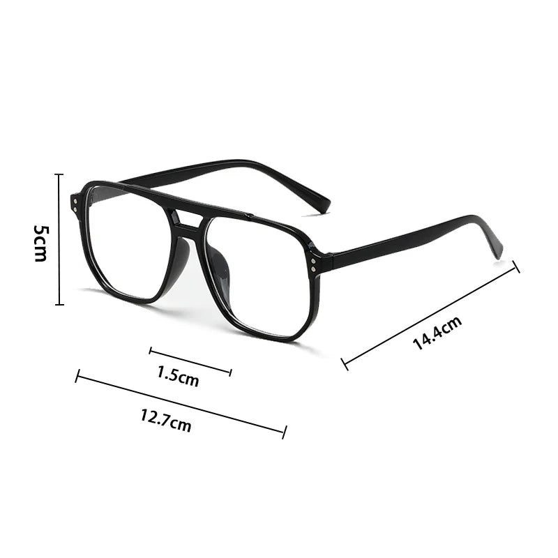 Retro Square Double-Beam Sunglasses – Unisex Vintage Style