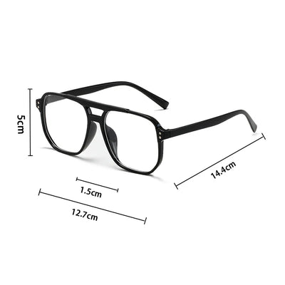 Retro Square Double-Beam Sunglasses – Unisex Vintage Style