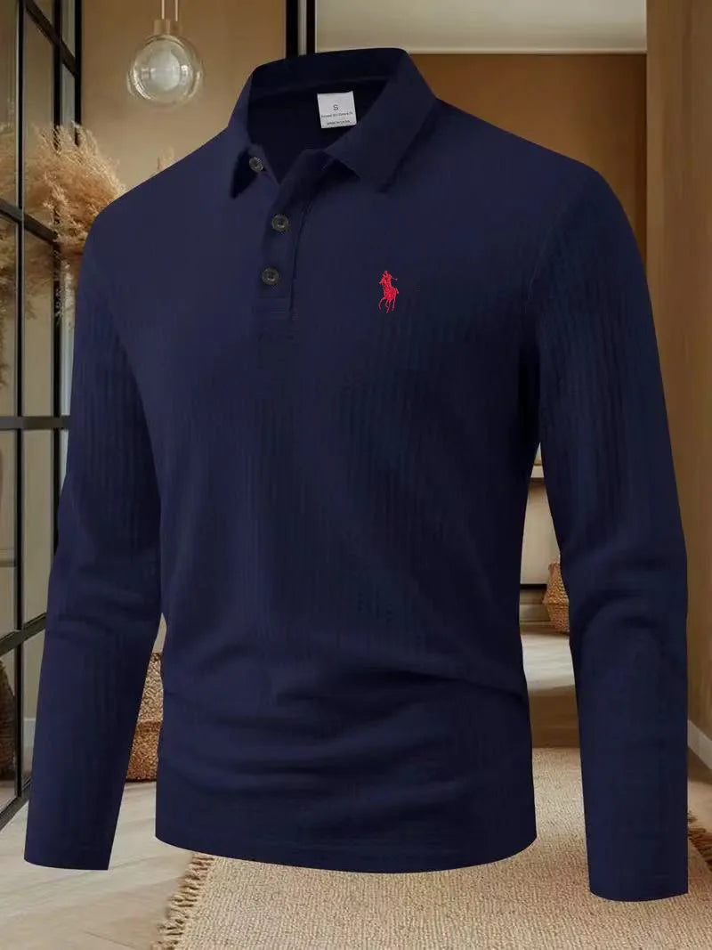 Atlas | Men’s High-End Embroidered Long Sleeve Polo