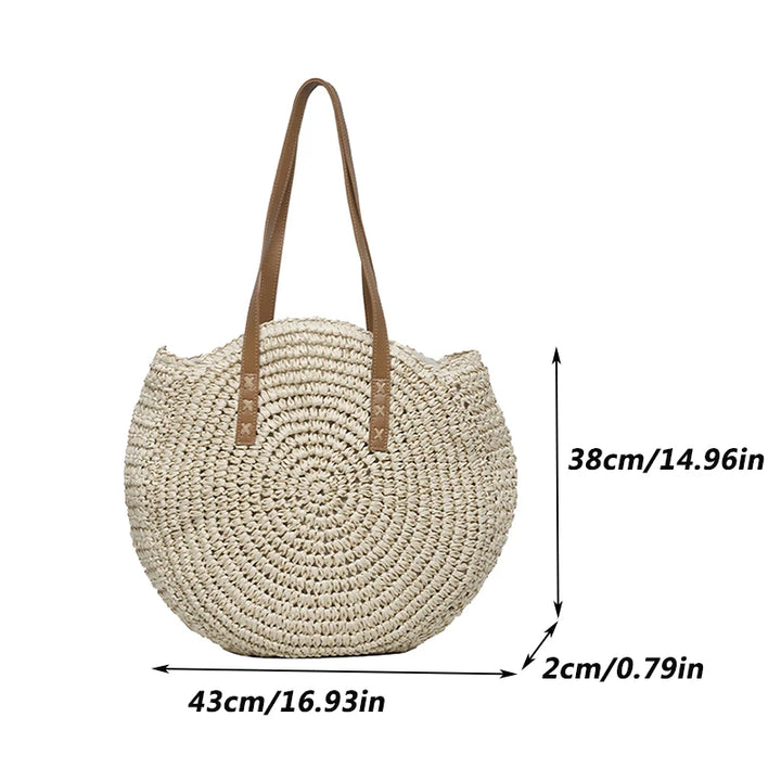 Madison I Summer Round Straw Bag