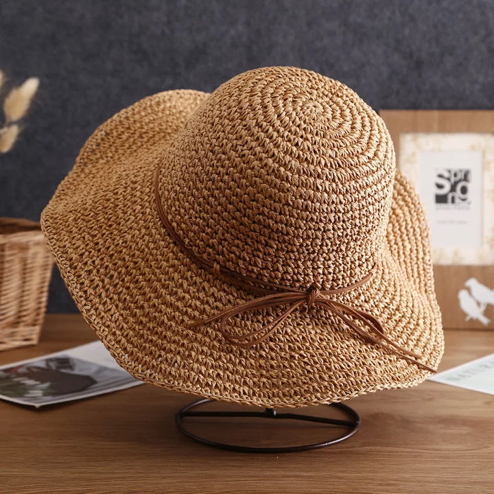 Shelly I Korean-Style Straw Beach Hat for Women