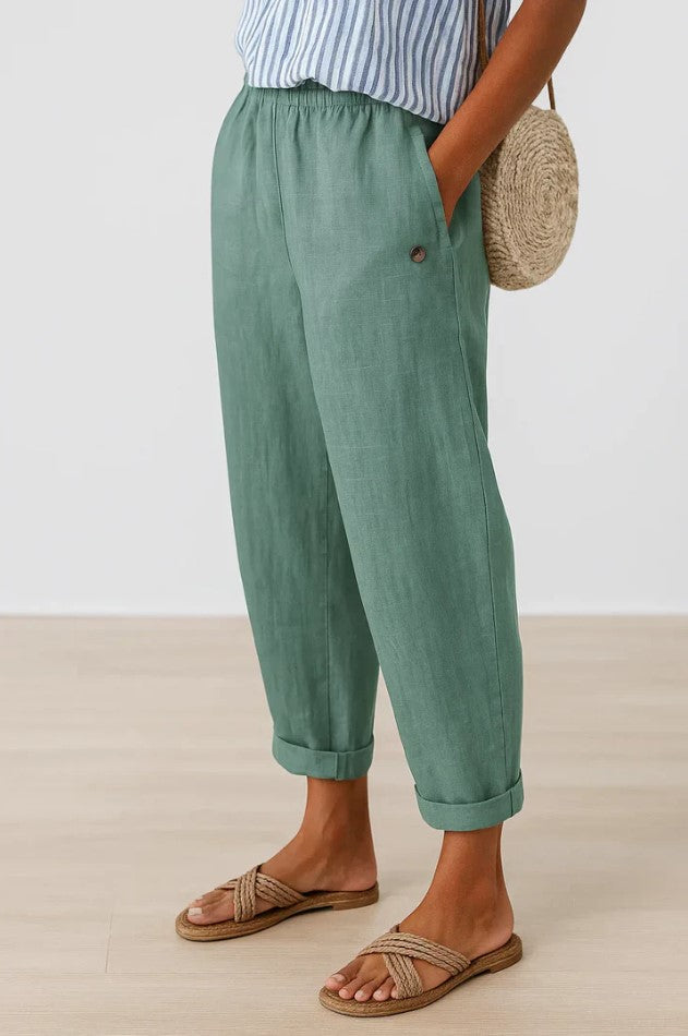 Elara | Lightweight Linen-Cotton Pants