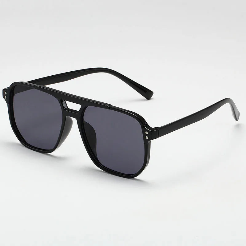 Alex I Retro Square Double-Beam Sunglasses – Unisex Vintage Style