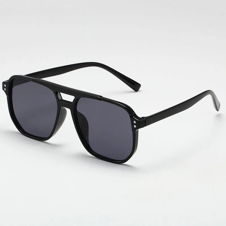 Alex I Retro Square Double-Beam Sunglasses – Unisex Vintage Style