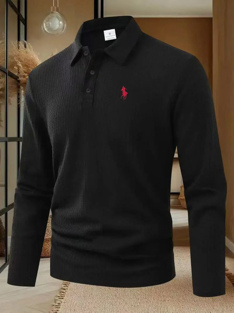 Atlas | Men’s High-End Embroidered Long Sleeve Polo