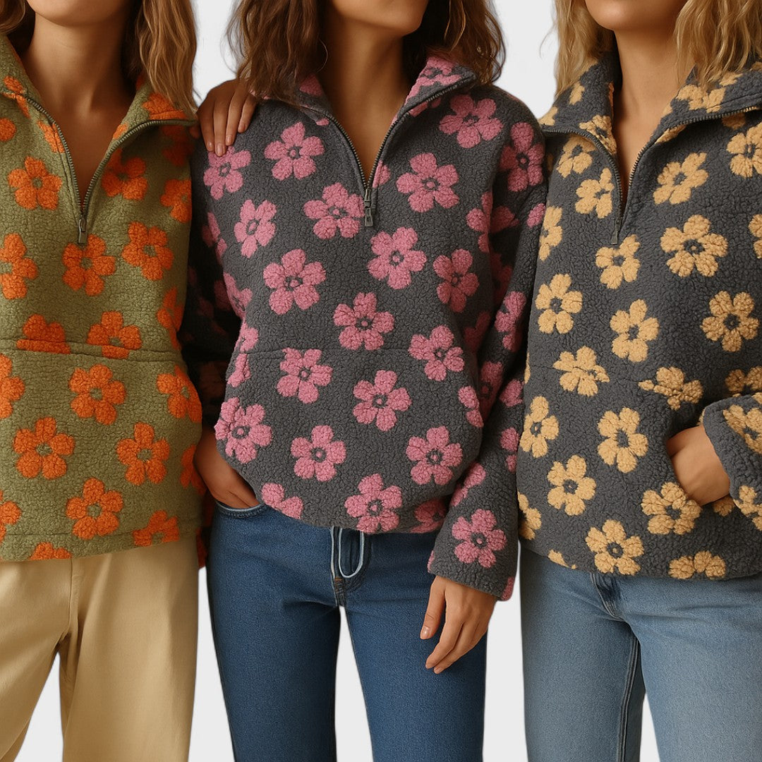 Vanessa I Floral Polar Fleece Jacket