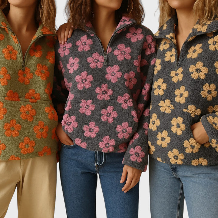 Vanessa I Floral Polar Fleece Jacket